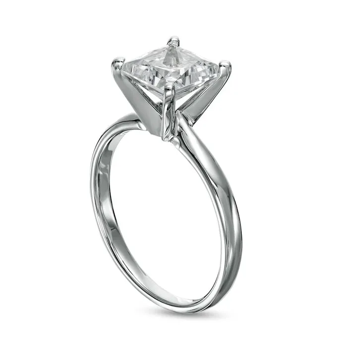 Rings Goldia 20 CT Certified PrincessCut LabCreated Diamond Solitaire Engagement Ring in Solid 14K White Gold FVS2 Rings Goldia 20 CT Certified PrincessCut LabCreated Diamond Solitaire Engagement Ring in Solid 14K White Gold FVS2