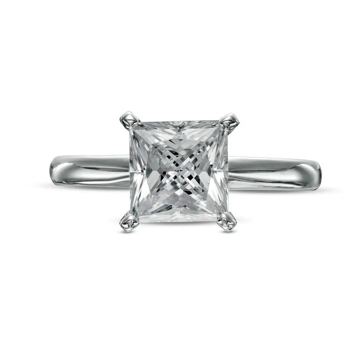 Rings Goldia 20 CT Certified PrincessCut LabCreated Diamond Solitaire Engagement Ring in Solid 14K White Gold FVS2 Rings Goldia 20 CT Certified PrincessCut LabCreated Diamond Solitaire Engagement Ring in Solid 14K White Gold FVS2