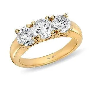 Rings Goldia 2 ct Round Cut Diamond Yellow Gold Threestone Engagement Ring Rings Goldia 2 ct Round Cut Diamond Yellow Gold Threestone Engagement Ring