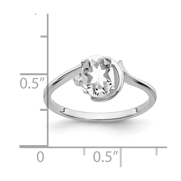 Rings goldiaca 14k White Gold 7x5mm Oval Cubic Zirconia AAA Real Diamond ring