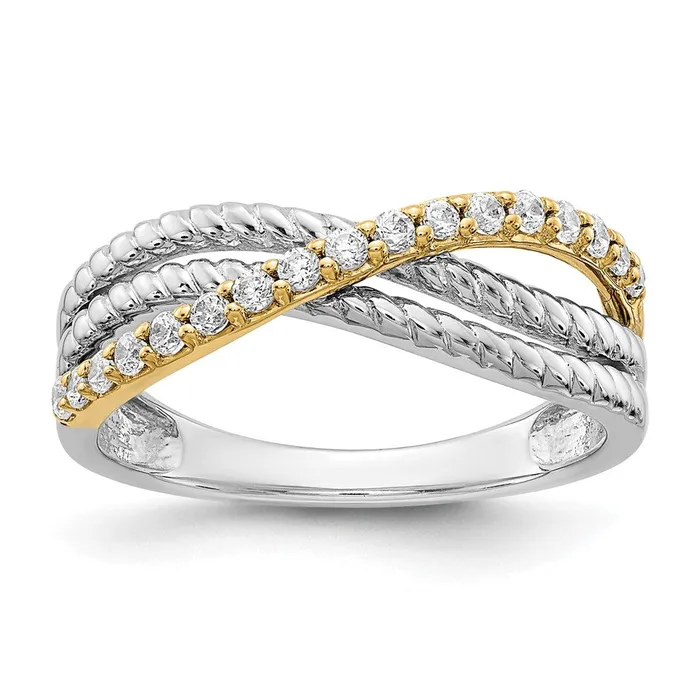 Rings Goldiacom 14k TwoTone Gold Real Diamond Fancy Ring