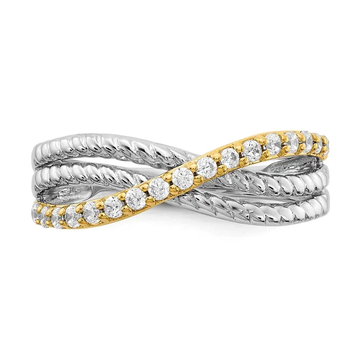 Rings Goldiacom 14k TwoTone Gold Real Diamond Fancy Ring