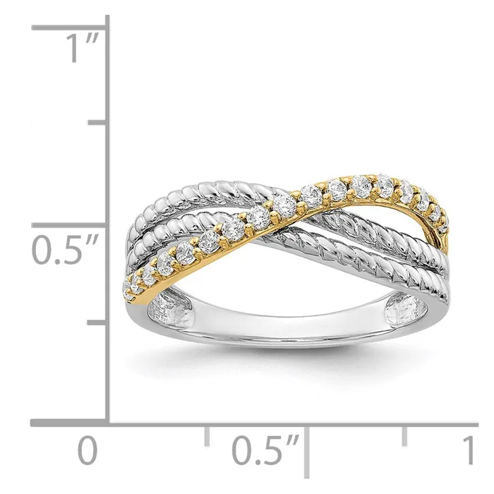 Rings Goldiacom 14k TwoTone Gold Real Diamond Fancy Ring