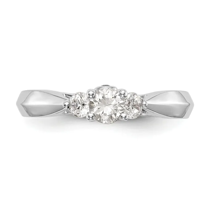 Rings Goldiacom 14K White Gold 3 Stone Simulated Diamond Engagement Ring