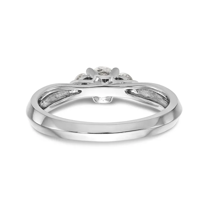 Rings Goldiacom 14K White Gold 3 Stone Simulated Diamond Engagement Ring