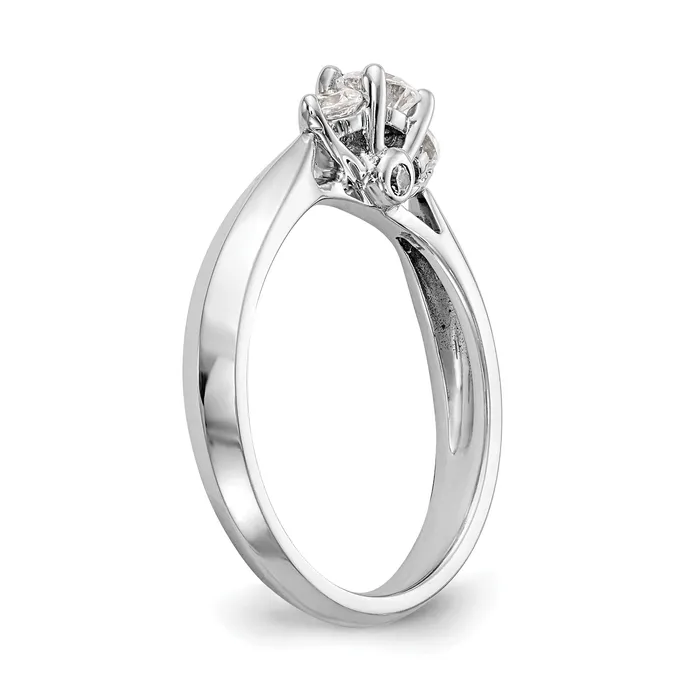 Rings Goldiacom 14K White Gold 3 Stone Simulated Diamond Engagement Ring