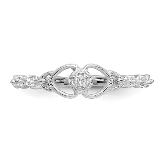 Rings Goldiacom 14k White Gold AA Real Diamond heart ring