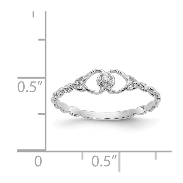 Rings Goldiacom 14k White Gold AA Real Diamond heart ring