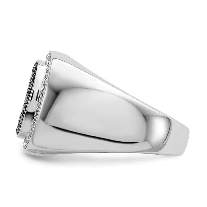Rings Goldiacom 14k White Gold Black and White Real Diamond Mens Ring
