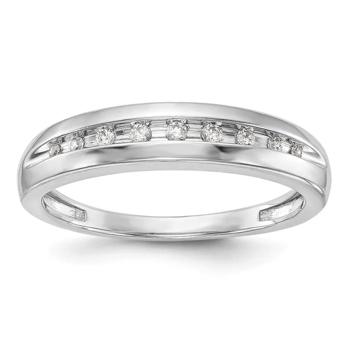 Rings Goldiacom 14K White Gold Real Diamond Mens Band