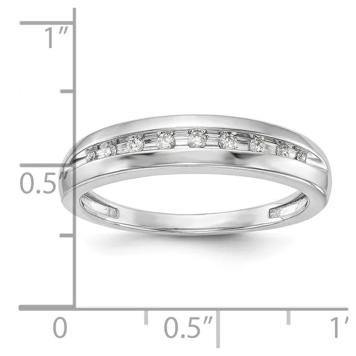 Rings Goldiacom 14K White Gold Real Diamond Mens Band