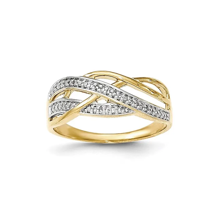 Rings Goldiacom 14K Yellow Gold Real Diamond Ring