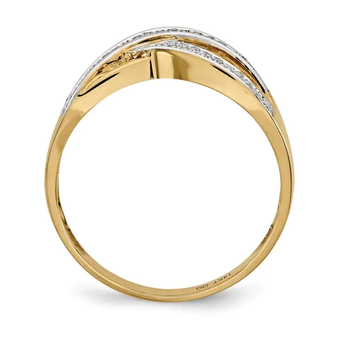 Rings Goldiacom 14K Yellow Gold Real Diamond Ring