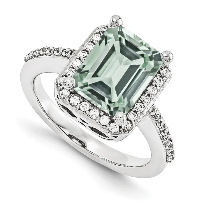 Rings Goldiacom 14KW AA Simulated Diamond Gemstone Ring