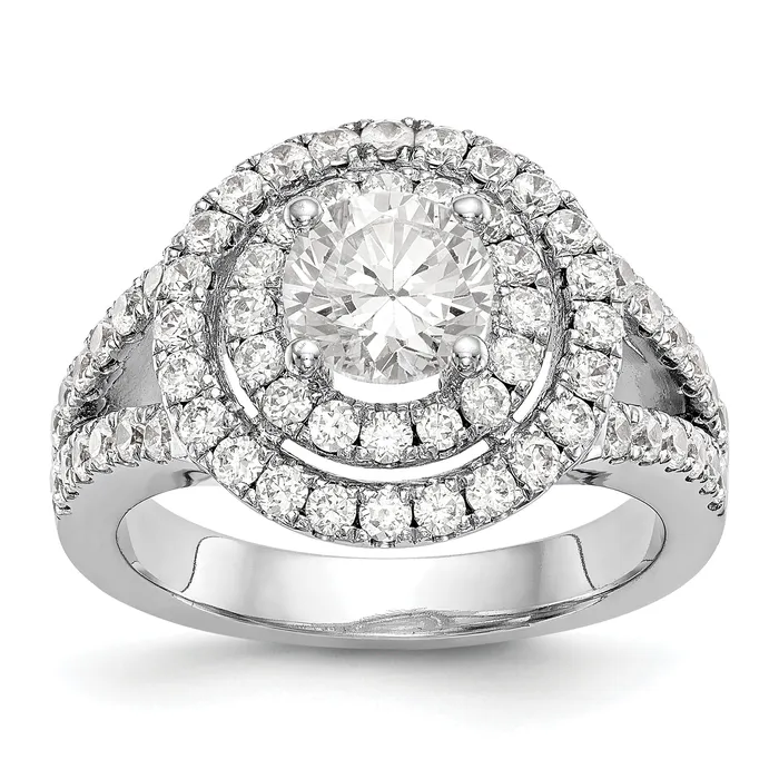Rings Goldiacom 14KW Round Simulated Diamond Double Halo Engagement Ring Rings Goldiacom 14KW Round Simulated Diamond Double Halo Engagement Ring