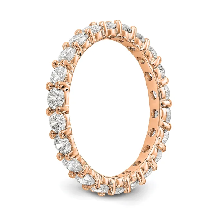 Rings Goldiacom 20 Ct Natural Diamond Womens Eternity Anniversary Wedding Band Ring in 14k Rose Pink Gold