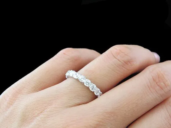 Rings Goldiacom 20 Ct Natural Diamond Womens Eternity Anniversary Wedding Band Ring in 14k Rose Pink Gold