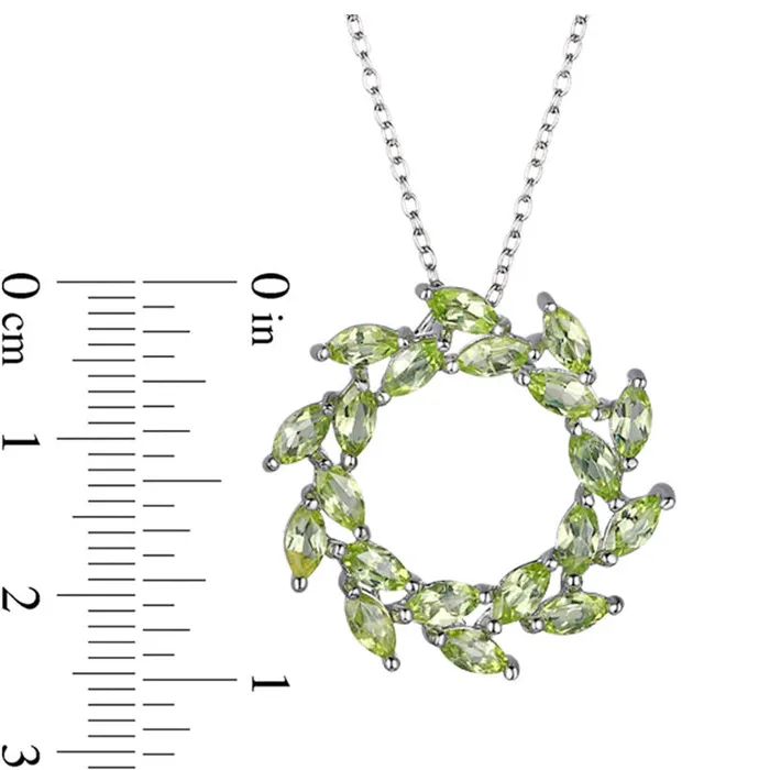 Rings Goldia Marquise Peridot Wreath Open Circle Pendant in Sterling Silver Rings Goldia Marquise Peridot Wreath Open Circle Pendant in Sterling Silver