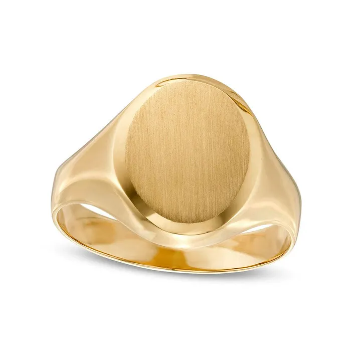 Rings Goldia MultiFinish Signet Ring in Solid 10K Yellow Gold