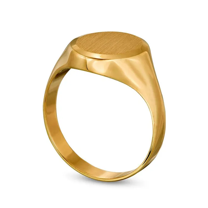 Rings Goldia MultiFinish Signet Ring in Solid 10K Yellow Gold Rings Goldia MultiFinish Signet Ring in Solid 10K Yellow Gold