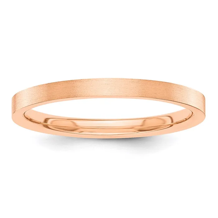 Rings Goldia Solid 10K Rose Gold 2mm Flat Satin MensWomens Wedding Band Ring Size 6 Rings Goldia Solid 10K Rose Gold 2mm Flat Satin MensWomens Wedding Band Ring Size 6