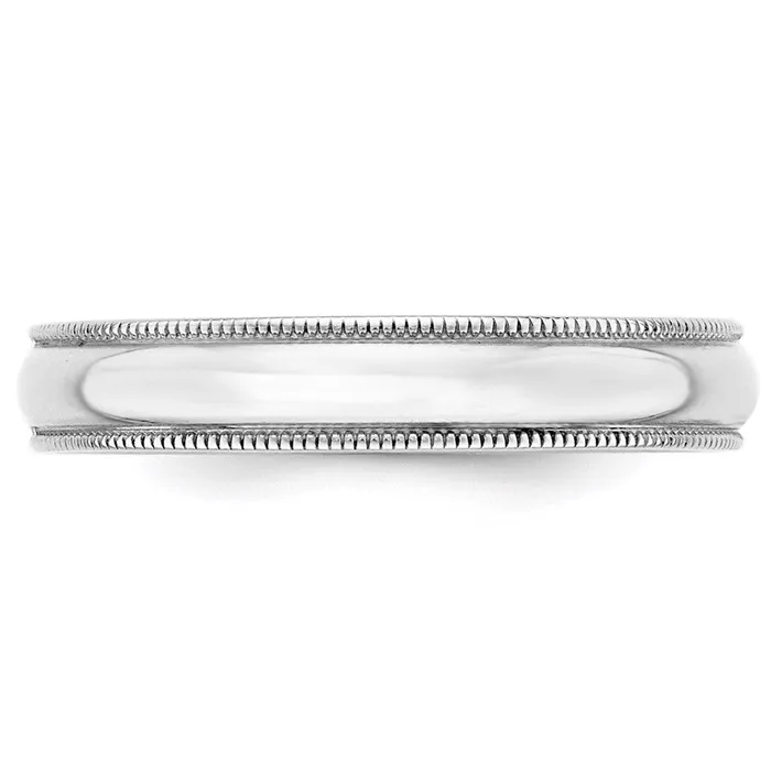 Rings Goldia Solid 10K White Gold 4mm Light Weight Milgrain Half Round MensWomens Wedding Band Ring Size 9 Rings Goldia Solid 10K White Gold 4mm Light Weight Milgrain Half Round MensWomens Wedding Band Ring Size 9