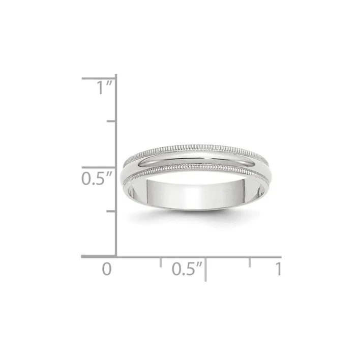 Rings Goldia Solid 10K White Gold 4mm Light Weight Milgrain Half Round MensWomens Wedding Band Ring Size 9 Rings Goldia Solid 10K White Gold 4mm Light Weight Milgrain Half Round MensWomens Wedding Band Ring Size 9