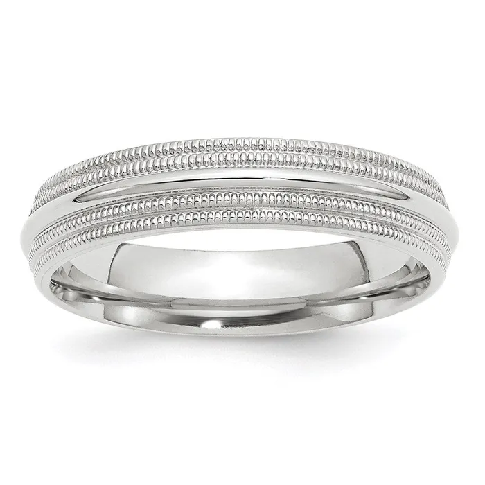 Rings Goldia Solid 10K White Gold 5mm Double Milgrain Comfort Fit MensWomens Wedding Band Ring Size 9 Rings Goldia Solid 10K White Gold 5mm Double Milgrain Comfort Fit MensWomens Wedding Band Ring Size 9