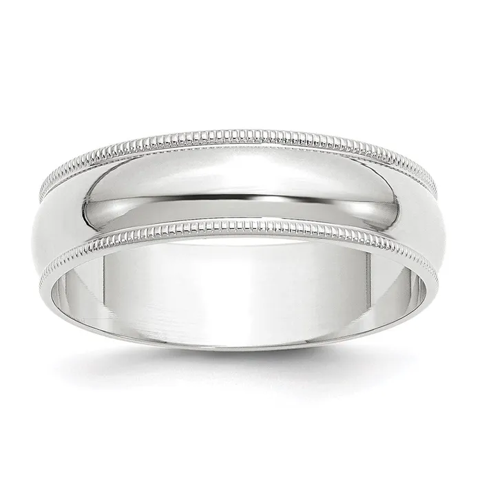 Rings Goldia Solid 10K White Gold 6mm Light Weight Milgrain Half Round MensWomens Wedding Band Ring Size 9 Rings Goldia Solid 10K White Gold 6mm Light Weight Milgrain Half Round MensWomens Wedding Band Ring Size 9