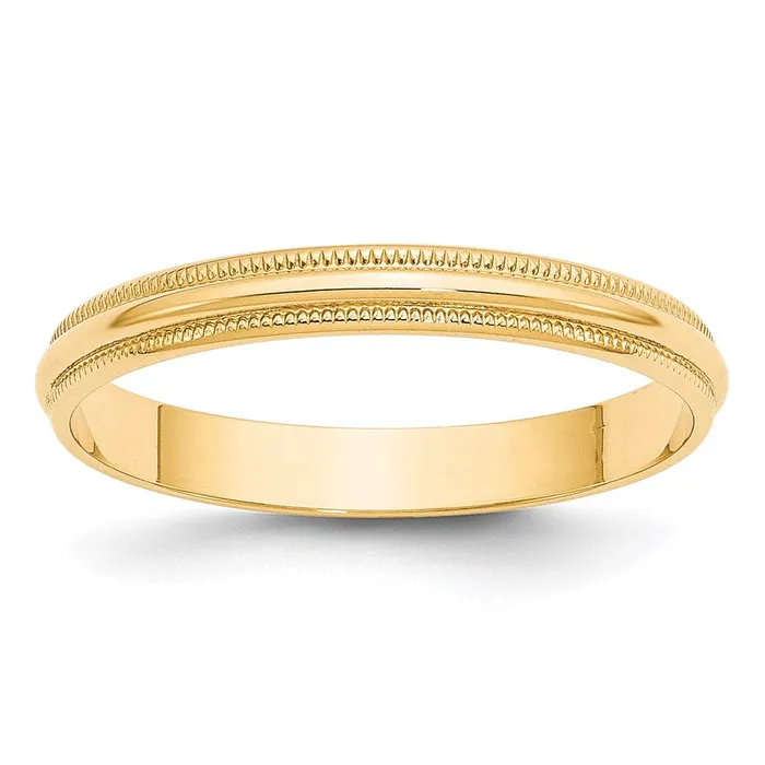Rings Goldia Solid 10K Yellow Gold 3mm Light Weight Milgrain Half Round MensWomens Wedding Band Ring Size 105 Rings Goldia Solid 10K Yellow Gold 3mm Light Weight Milgrain Half Round MensWomens Wedding Band Ring Size 105