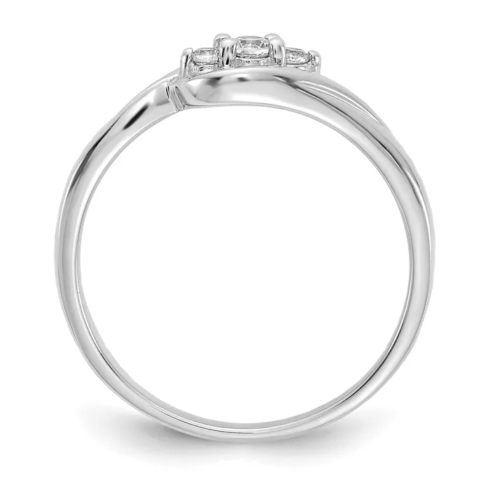 Rings Goldia Solid 14k White Gold 3stone Simulated CZ Ring