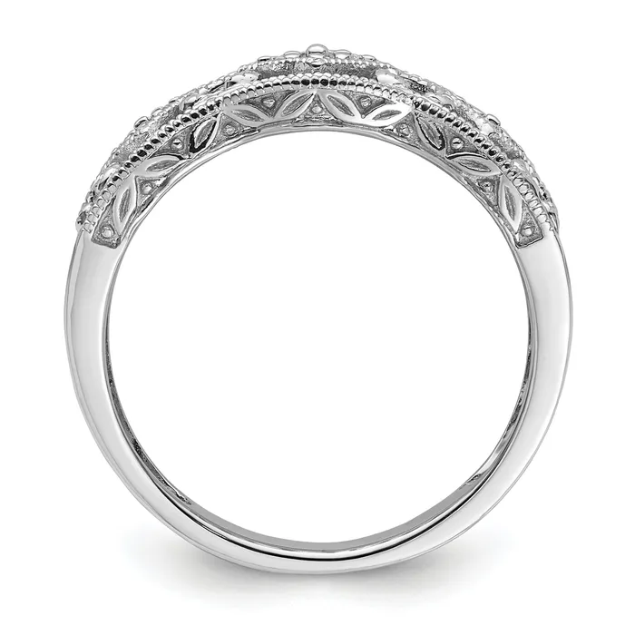 Rings Goldia Solid 14k White Gold Simulated CZ Vintage Ring