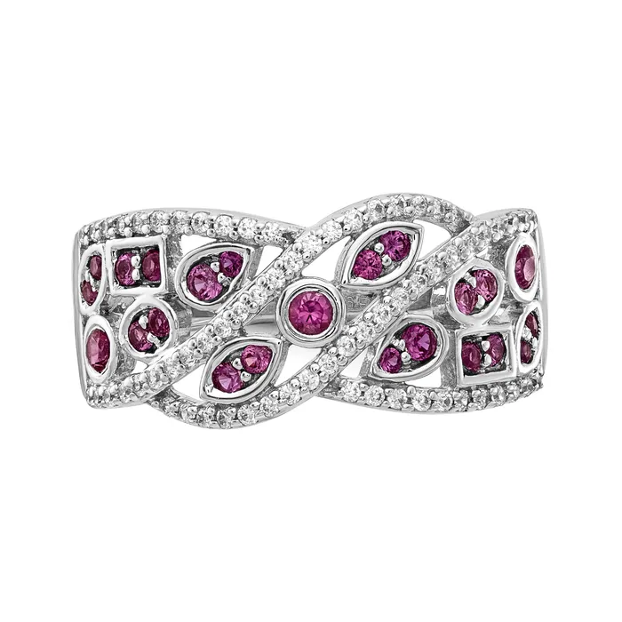 Rings Goldia Solid 14k White Gold Simulated CZ Vintage Ring