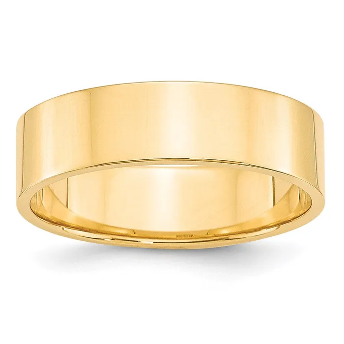 Rings Goldia Solid 14K Yellow Gold 6mm Light Weight Flat MensWomens Wedding Band Ring Size 10 Rings Goldia Solid 14K Yellow Gold 6mm Light Weight Flat MensWomens Wedding Band Ring Size 10