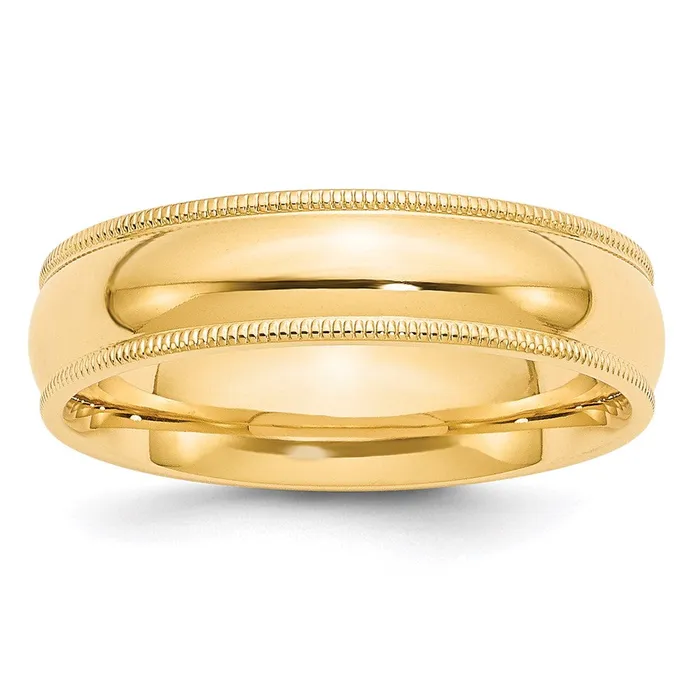 Rings Goldia Solid 14K Yellow Gold 6mm Milgrain Comfort Wedding MensWomens Wedding Band Ring Size 7 Rings Goldia Solid 14K Yellow Gold 6mm Milgrain Comfort Wedding MensWomens Wedding Band Ring Size 7