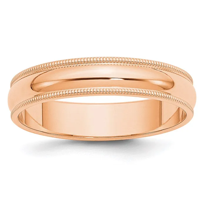 Rings Goldia Solid 14K Yellow Gold Rose Gold 5mm Milgrain HalfRound Wedding MensWomens Wedding Band Ring Size 95 Rings Goldia Solid 14K Yellow Gold Rose Gold 5mm Milgrain HalfRound Wedding MensWomens Wedding Band Ring Size 95