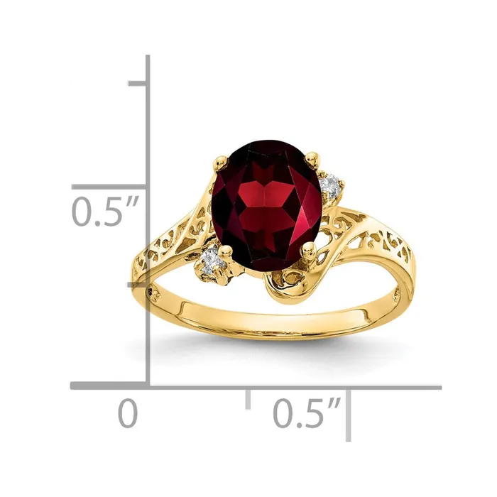 Rings Goldia Solid 14k Yellow Gold Simulated Garnet CZ Ring