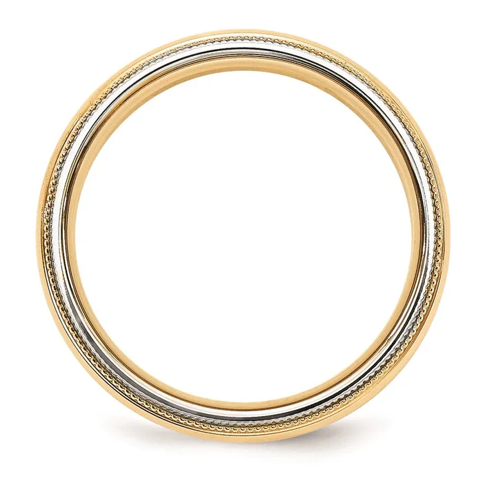 Rings Goldia Solid 14K Yellow Gold TwoTone 5mm MilgrainedEdged Size 9 Wedding MensWomens Wedding Band Ring Rings Goldia Solid 14K Yellow Gold TwoTone 5mm MilgrainedEdged Size 9 Wedding MensWomens Wedding Band Ring