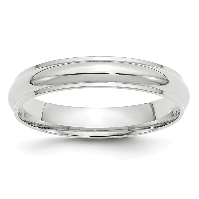 Rings Goldia Solid 18K White Gold 4mm Half Round with Edge MensWomens Wedding Band Ring Size 14 Rings Goldia Solid 18K White Gold 4mm Half Round with Edge MensWomens Wedding Band Ring Size 14