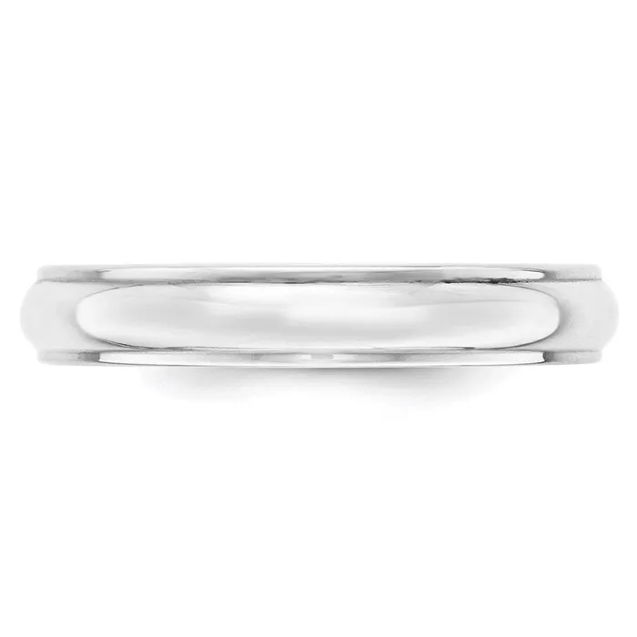 Rings Goldia Solid 18K White Gold 4mm Half Round with Edge MensWomens Wedding Band Ring Size 14 Rings Goldia Solid 18K White Gold 4mm Half Round with Edge MensWomens Wedding Band Ring Size 14