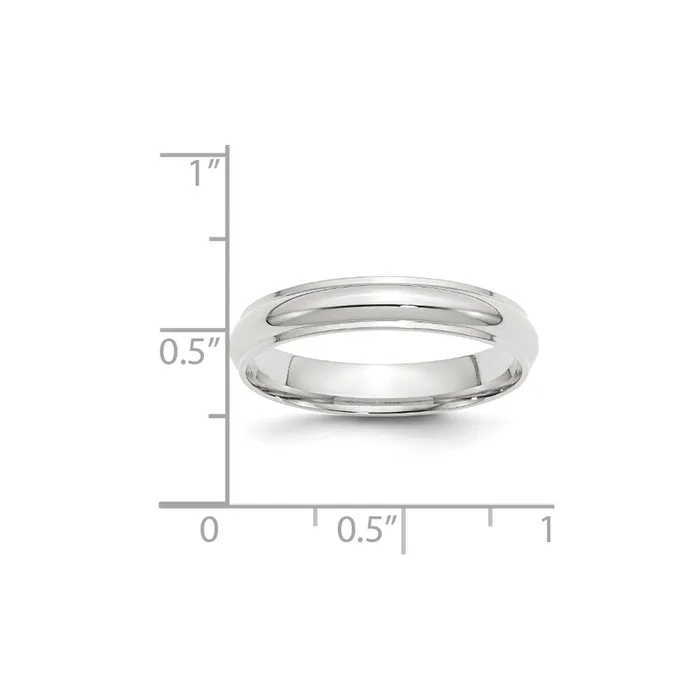 Rings Goldia Solid 18K White Gold 4mm Half Round with Edge MensWomens Wedding Band Ring Size 14 Rings Goldia Solid 18K White Gold 4mm Half Round with Edge MensWomens Wedding Band Ring Size 14
