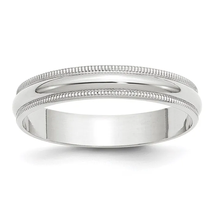 Rings Goldia Solid 18K White Gold 4mm Light Weight Milgrain Half Round MensWomens Wedding Band Ring Size 7 Rings Goldia Solid 18K White Gold 4mm Light Weight Milgrain Half Round MensWomens Wedding Band Ring Size 7