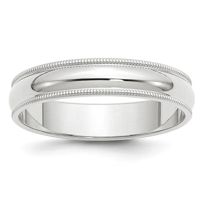 Rings Goldia Solid 18K White Gold 5mm Milgrain Half Round MensWomens Wedding Band Ring Size 125 Rings Goldia Solid 18K White Gold 5mm Milgrain Half Round MensWomens Wedding Band Ring Size 125