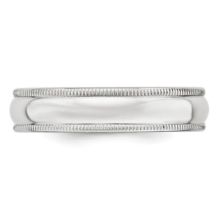 Rings Goldia Solid 18K White Gold 5mm Milgrain Half Round MensWomens Wedding Band Ring Size 125 Rings Goldia Solid 18K White Gold 5mm Milgrain Half Round MensWomens Wedding Band Ring Size 125