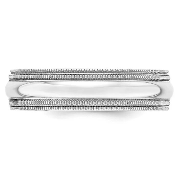 Rings Goldia Solid 18K White Gold 6mm Double Milgrain Comfort Fit MensWomens Wedding Band Ring Size 6 Rings Goldia Solid 18K White Gold 6mm Double Milgrain Comfort Fit MensWomens Wedding Band Ring Size 6