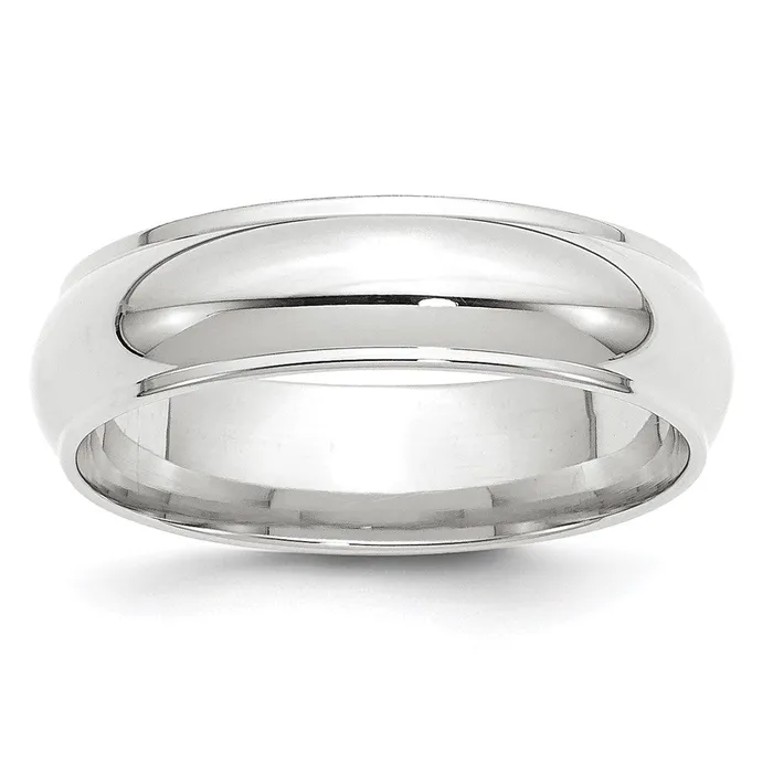 Rings Goldia Solid 18K White Gold 6mm Half Round with Edge MensWomens Wedding Band Ring Size 14 Rings Goldia Solid 18K White Gold 6mm Half Round with Edge MensWomens Wedding Band Ring Size 14