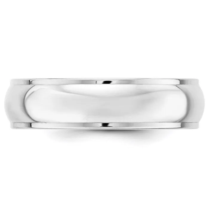 Rings Goldia Solid 18K White Gold 6mm Half Round with Edge MensWomens Wedding Band Ring Size 14 Rings Goldia Solid 18K White Gold 6mm Half Round with Edge MensWomens Wedding Band Ring Size 14