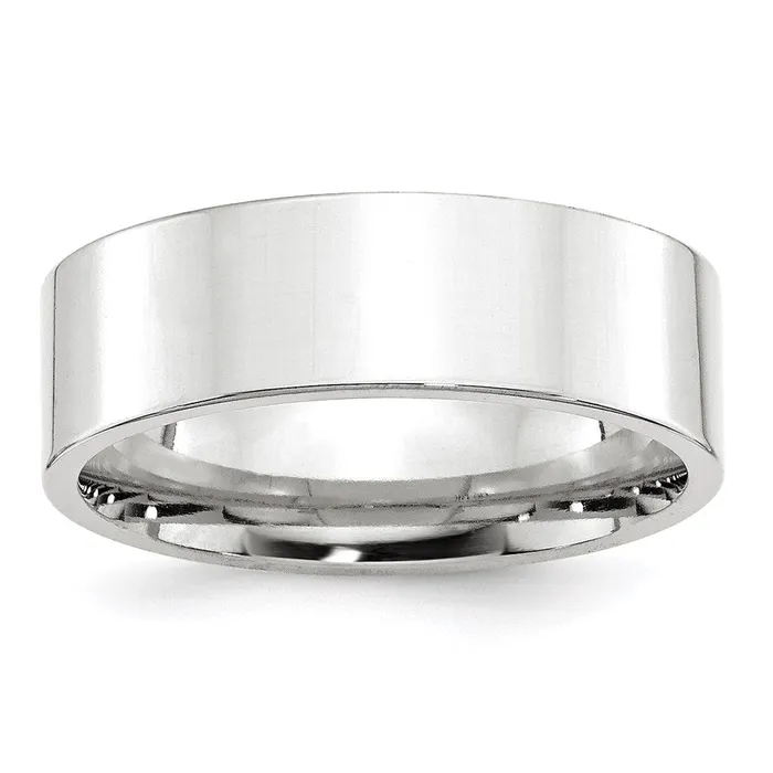 Rings Goldia Solid 18K White Gold 7mm Standard Flat Comfort Fit MensWomens Wedding Band Ring Size 13 Rings Goldia Solid 18K White Gold 7mm Standard Flat Comfort Fit MensWomens Wedding Band Ring Size 13
