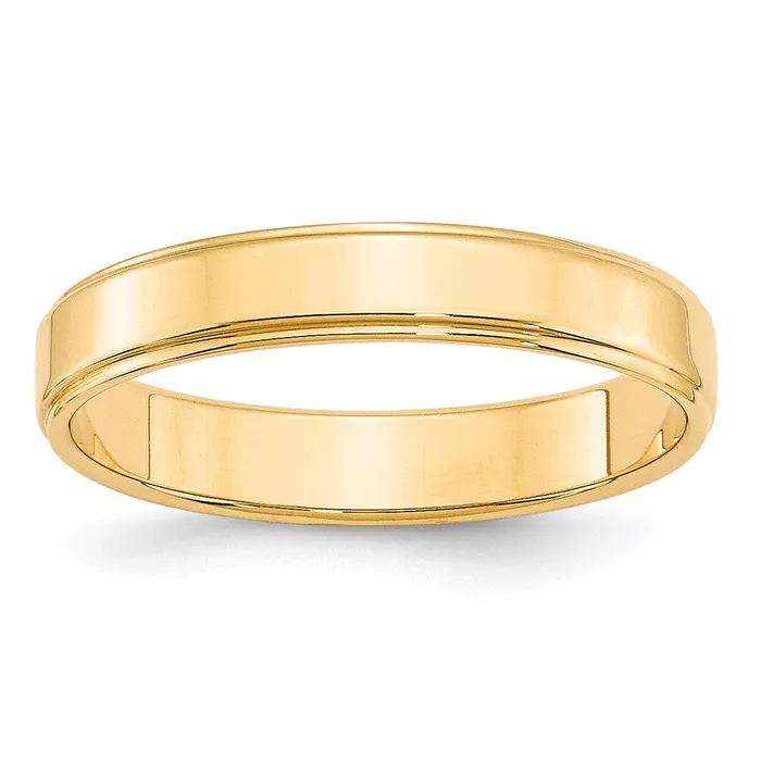 Rings Goldia Solid 18K Yellow Gold 4mm Flat with Step Edge MensWomens Wedding Band Ring Size 12 Rings Goldia Solid 18K Yellow Gold 4mm Flat with Step Edge MensWomens Wedding Band Ring Size 12