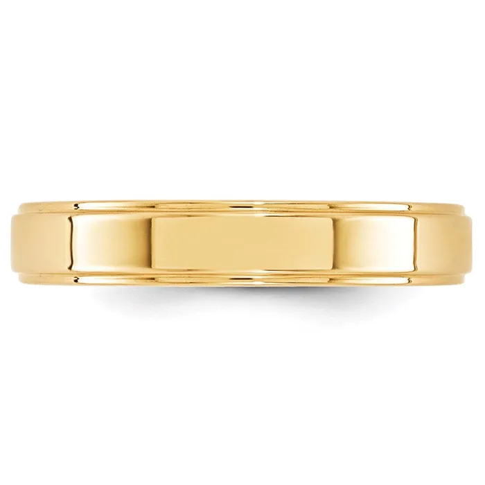 Rings Goldia Solid 18K Yellow Gold 4mm Flat with Step Edge MensWomens Wedding Band Ring Size 12 Rings Goldia Solid 18K Yellow Gold 4mm Flat with Step Edge MensWomens Wedding Band Ring Size 12